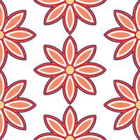 Modern abstract blossom seamless tile pattern with bold floral lines and vibrant colors for contemporary artistic spaces vector