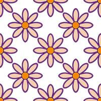 Modern abstract wildflowers seamless tile pattern with bold floral lines and vibrant colors for contemporary artistic spaces vector