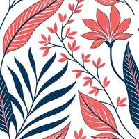 Nautical seamless tile pattern with marine inspired floral motifs and oceanic color scheme for coastal homes vector