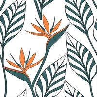 Modern geometric peony seamless pattern with abstract shapes and white balance on white Set 2 vector