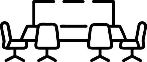 Plain Boardroom with Empty Chairs Around the Table vector
