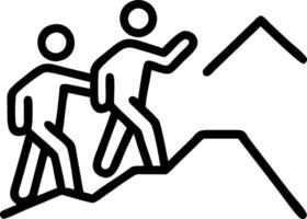 Group Hike on a Mountain Trail vector