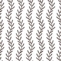 Heather and branches seamless pattern intricate isolated white background perfect for autumn textiles branding packaging vector