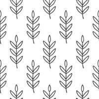 Heather branches seamless pattern minimalist isolated white background ideal for modern textiles branding packaging vector