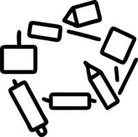 Plain Background with Office Supplies Scattered on the Table vector
