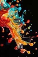 Dynamic splash of colorful liquid photo