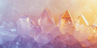 Ethereal background with sparkling crystals photo