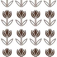 Industrial tulip seamless tile pattern with bold lines and metallic accents on white background ideal for modern lofts vector