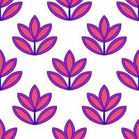 Minimalist monochrome heather seamless pattern with simple lines on white background vector