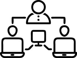 Dynamic Team Collaboration with Digital Devices vector