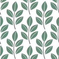 Elegant eucalyptus seamless tile pattern with large green leaves and subtle grey accents on white background ideal for luxurious bathrooms vector