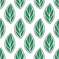 Elegant leaf repeat seamless tile pattern featuring various leaf shapes on a clean white background ideal for modern interiors vector