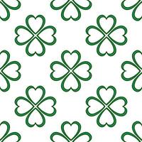 Elegant clover seamless tile pattern with intricate green clovers arranged symmetrically on white background vector