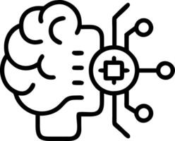 Futuristic Close Up of AI Assisted Brainstorming vector