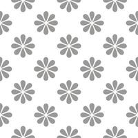 Ethereal silver geranium seamless pattern with metallic shimmer on white background vector