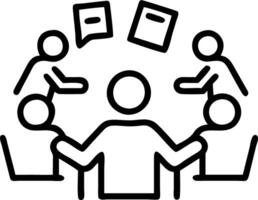 Colleagues Brainstorming Around a Table vector