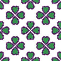Contemporary abstract clover seamless pattern with bold colors and asymmetrical layout on white vector
