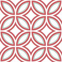 Contemporary abstract circle tile pattern with bright shapes and dynamic angles on white background vector