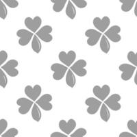 Delicate silver clover seamless pattern with subtle shimmer on white background vector