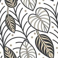 Contemporary geometric botanical seamless tile pattern with sharp lines and contrasting colors for stylish interiors vector