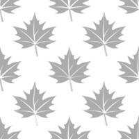 Delicate silver maple leaves seamless pattern with subtle shimmer on white background vector