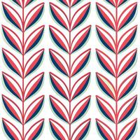 Contemporary abstract sage leaves seamless pattern with bold colors and asymmetrical layout on white vector