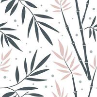 Botanical garden bamboo leaves seamless tile pattern with various bamboo species in natural greens on white background perfect for serene spaces vector