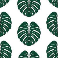 Bohemian tropical leaves seamless tile pattern with eclectic leaf motifs and rich green hues perfect for creative spaces vector
