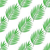 Bohemian palm leaf seamless tile pattern with vibrant green palms and intricate details on a white background ideal for eclectic spaces vector