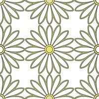 Art Nouveau daisy seamless tile pattern with flowing lines and pastel colors ideal for elegant dining rooms vector