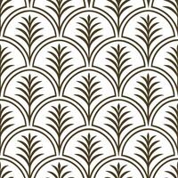 Art Nouveau fern seamless tile pattern with flowing fern vines and intricate leaf details in emerald green tones for artistic interiors vector