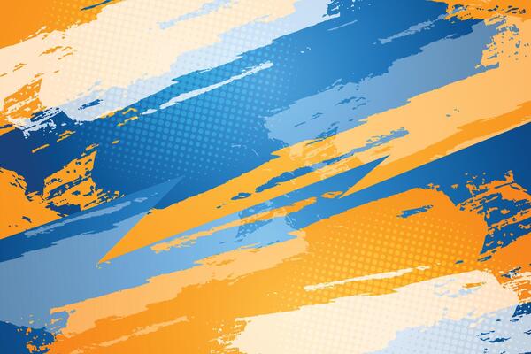 Abstract Grunge Texture With Vibrant Orange and Blue Colors