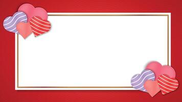 Valentine Day Theme Background with Decorative Heart and Square Frame vector