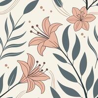 Elegant floral pattern design abstract background digital art soft tones close-up view organic shapes for modern decor vector