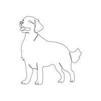 Continuous single line drawing of Golden Retriever. National Golden Retriever Day concept . vector