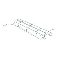 Continuous line art drawing of sugarcane. Minimalist sugarcane continuous outline vector