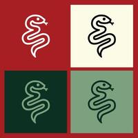 Modern Wooden Snake Logo for Chinese New Year, Featuring a Minimalist Outline and Symbolizing the Snake Zodiacs Wisdom and Renewal vector