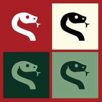 Minimalist Wooden Snake Logo Design for Chinese New Year, Featuring Elegant Curves and Symbolism of Strength and Renewal in a Simple, Modern Style vector