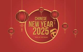 Chinese new year 2025 Year of the Snake design template vector