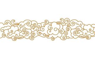 Cloud border in oriental style element vector