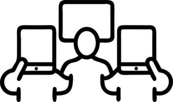 Realistic Close Up of Team Brainstorming with Tablets vector
