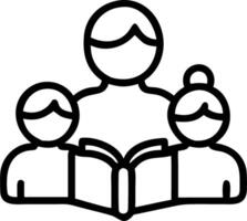 Plain white background with a soft focus on grandparents reading to grandchildren vector