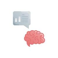 brain icon and speech bubble with graph vector