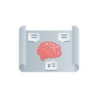 brain icon with speech bubbles and brain icon vector