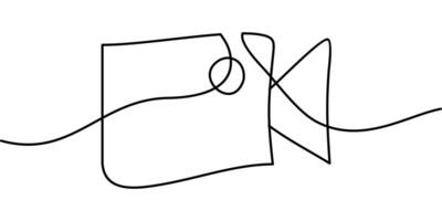 continuous line drawing of camera symbol. abstract line art illustration vector