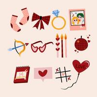 Set of Valentines Things Object vector