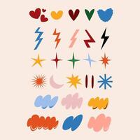 Set of Flat Abstract Collection vector