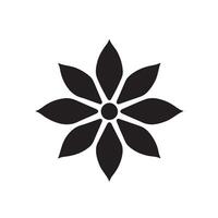 A black and white flower symbol on a white background vector