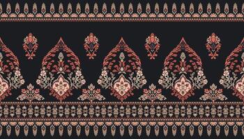 Sarong pattern.geometric ethnic oriental pattern on white background illustration.floral cross stitch pattern,Aztec style,abstract background.design for texture,fabric,clothing,decoration,print. vector