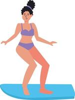 Surfer Character in Flat Design vector